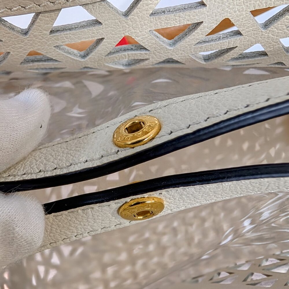 Prada Milano Cream Perforated Tote Bag - Picture 10 of 16